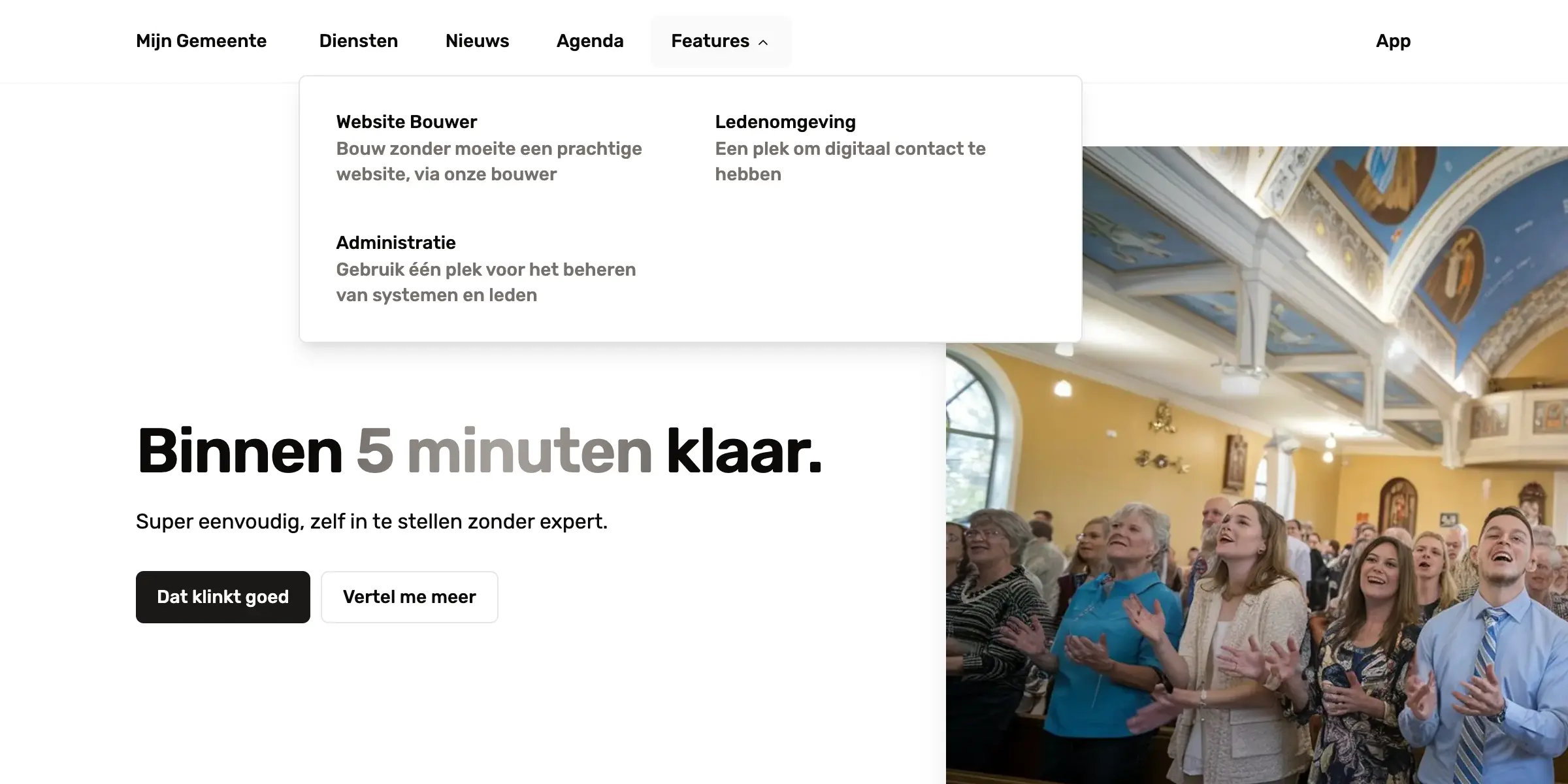 Screenshot van een voorbeeldwebsite